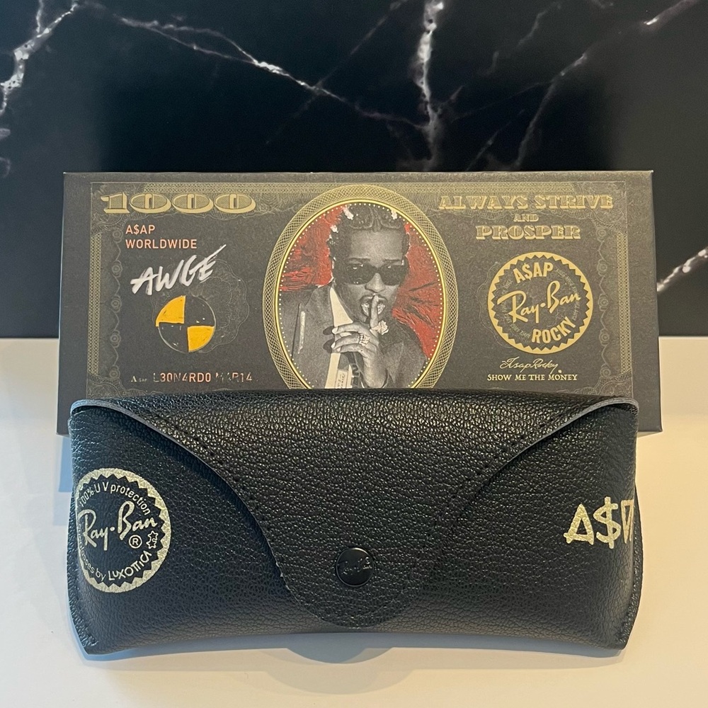 Special Edition ASAP Rocky black Ray-ban sunglasses - Picture 4 of 6